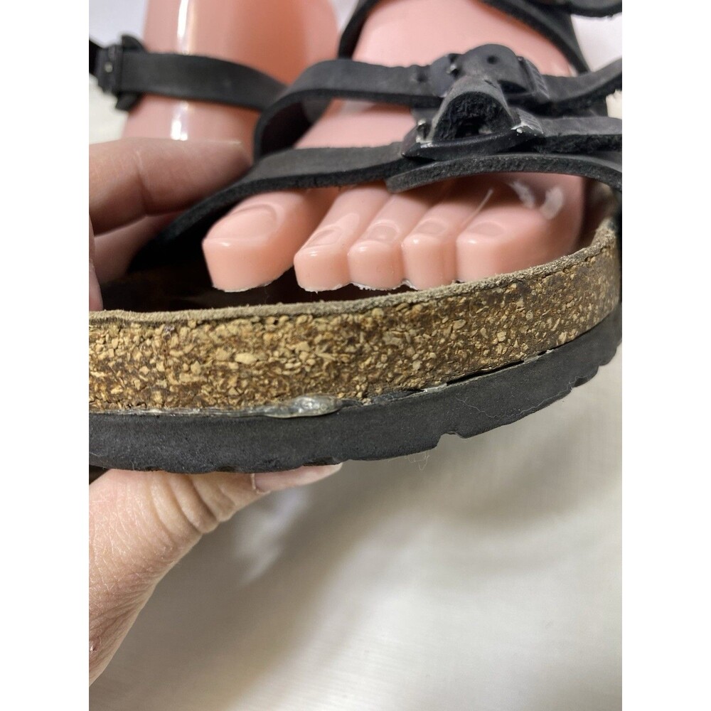 Birkenstock 3 Strap Leather Sandals Black Unisex W's 9 M's 7 EU 40 - Picture 3 of 7